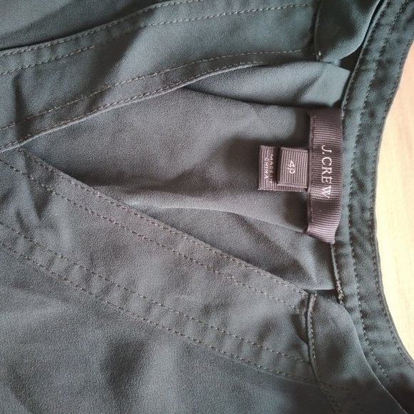 J Crew Dark Green Flutter Sleeve Top 4P - Picture 2 of 3